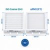 Dimensioni filtri Aerauliqa QR180A / QR180M / QR180PH / QR230E F7 + G4 – 200 × 200 × 46 mm