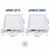 Dimensioni filtri compatibili Aerauliqa QR280A, QR280E, QR280M e QR280PH – F7 + M5, 250 × 183 × 21 mm