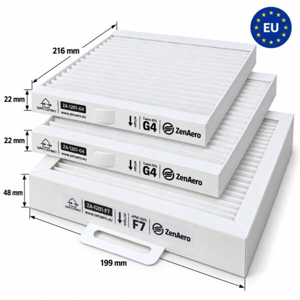 brofer-rdcd25sk-rdcd25sh-filtri-f7-2xg4-dimensioni Dimensioni filtri Brofer RDCD25SK / RDCD25SH – F7 216 × 199 × 48 mm, 2 × G4 216 × 199 × 22 mm
