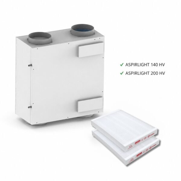 filtri-unita-vmc-aspira-aspirlight-140-200 ASPIRLIGHT 140 HV / ASPIRLIGHT 200 HV – Juego de filtros compatibles 2 × ePM1 60% (F7 + F7), 225 × 175 × 23 mm