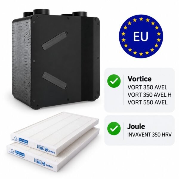 Unità VMC Vortice VORT 350 AVEL / VORT 350 AVEL H / VORT 550 AVEL con filtri di ricambio compatibili M5 + M5