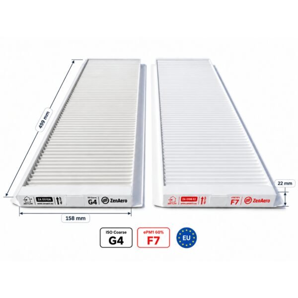 zehnder-comfoair-q-350-450-600-kompatibilitaet-f7-g4 Dimensioni filtri Zehnder ComfoAir Q 350 / 450 / 600 F7 + G4 – 499 × 158 × 22 mm